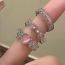 Fashion Pink Alloy Diamond Love Moonlight Ring Set