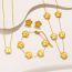 Fashion Gold Earrings Titanium Steel Laser Flower Stud Earrings