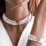 Fashion Necklace Multi-layered Pearl Beaded V-shaped Choker