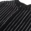 Fashion Black Velvet Vertical Stripe Button-down Shirt