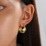 Fashion 4# Copper Geometric Hollow Glossy Round Earrings