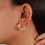 Fashion Gold Copper Inlaid Zirconium Twisted Earrings