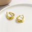 Fashion Gold Copper Inlaid Zirconium Twisted Earrings