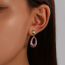 Fashion White Copper Drip Oil Oval Earrings