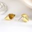 Fashion Gold Gold-plated Copper Three-dimensional Glossy Square Earrings