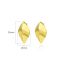 Fashion Silver Gold-plated Copper Three-dimensional Glossy Square Earrings