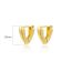 Fashion Silver Gold-plated Copper Glossy V-shaped Earrings