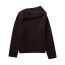 Fashion Black Polyester Wool Knitted Double Collar Sweater