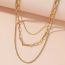 Fashion Gold Titanium Steel Multi-layer Chain Necklace