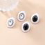 Fashion Black Alloy Diamond-drip Oval Stud Earrings