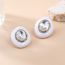 Fashion White Alloy Diamond-drip Oval Stud Earrings