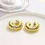 Fashion 4# Gold-plated Copper Threaded C-shaped Ear Clips