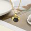 Fashion Gold Copper Two-tone Portrait Tang Grass Pattern Hollow Love Box Necklace
