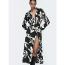 Fashion Color Polyester Printed Knee Length Dress