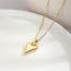 Fashion 2# Gold-plated Copper And Diamond Love Necklace