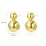 Fashion Silver Gold-plated Copper Large And Small Ball Stud Earrings