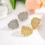 Fashion Silver Gold-plated Copper Hollow Mesh Stud Earrings