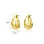 Fashion Silver Gold-plated Copper Hollow Glossy Water Drop Earrings