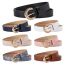 Fashion Pink Wide Belt With Diamond Pin Buckle In Metal