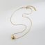 Fashion Gold Stainless Steel Three-dimensional Glossy Love Necklace