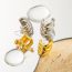 Fashion White King Brass C-shaped Earrings