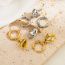 Fashion Gold Copper Inlaid Zirconium Mushroom Earrings