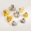 Fashion White K+white Diamond Brass Embossed Heart Stud Earrings
