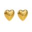 Fashion White King Brass Embossed Heart Stud Earrings