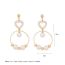 Fashion 4# Round Stainless Steel Round Pearl Beaded Round Earrings With Diamonds