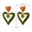 Fashion Green Alloy Diamond-drip Love Love Earrings
