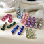 Fashion Royal Blue Alloy Diamond Love Earrings
