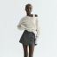 Fashion Grey Woven Asymmetric Culottes