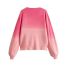 Fashion Pink Bright Silk Gradient Square Neck Sweater Cardigan