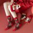 Fashion Red Cotton Printed Mid-calf Socks
