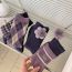 Fashion Blue-purple Color Cotton Printed Mid-calf Socks