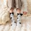 Fashion Black And White Cotton Printed Mid-calf Socks