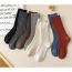 Fashion Black Thick-knit Wool Mid-calf Socks