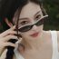 Fashion Translucent Gray Frame Gray Film Oval Stroke Sunglasses