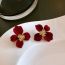 Fashion Red Velvet Flower Earrings