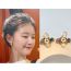 Fashion Gold Alloy Diamond Flower Stud Earrings