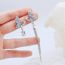 Fashion Silver Alloy Diamond Butterfly Asymmetric Earrings