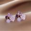 Fashion Purple Alloy Diamond Crystal Flower Stud Earrings