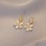 Fashion Gold Alloy Diamond Cat Eye Flower Earrings