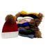 Fashion Red+white Acrylic Knitted Wool Ball Beanie
