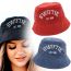 Fashion White Corduroy Letter Embroidered Bucket Hat