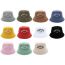Fashion Grey Corduroy Letter Embroidered Bucket Hat