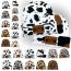 Fashion Dairy Cow Acrylic Printed Leather Label Beanie