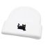 Fashion Light Purple Black Cat Embroidered Knitted Beanie