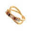 Fashion Color 2 Copper Set Zirconia Geometric Ring