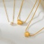 Fashion Golden 3 Titanium Steel Pearl Pendant Necklace